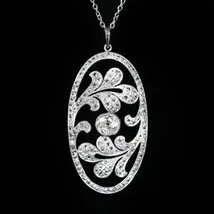 Estate Platinum 2.10 CTW Diamond Pendant