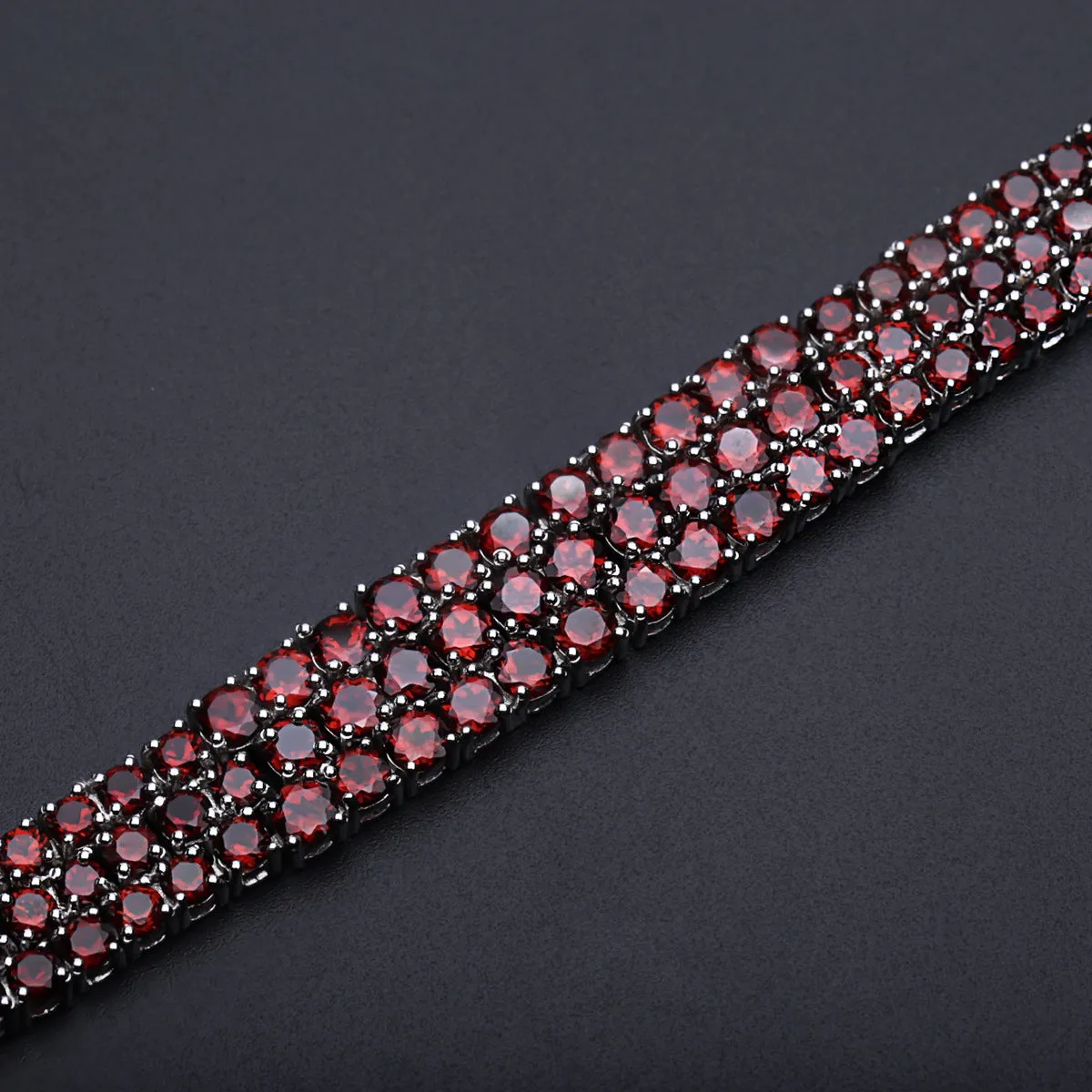 European Luxury Multi Natural Garnet S925 Silver Bracelet for Women