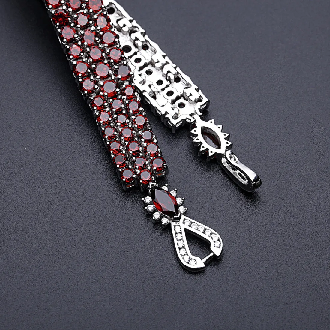 European Luxury Multi Natural Garnet S925 Silver Bracelet for Women