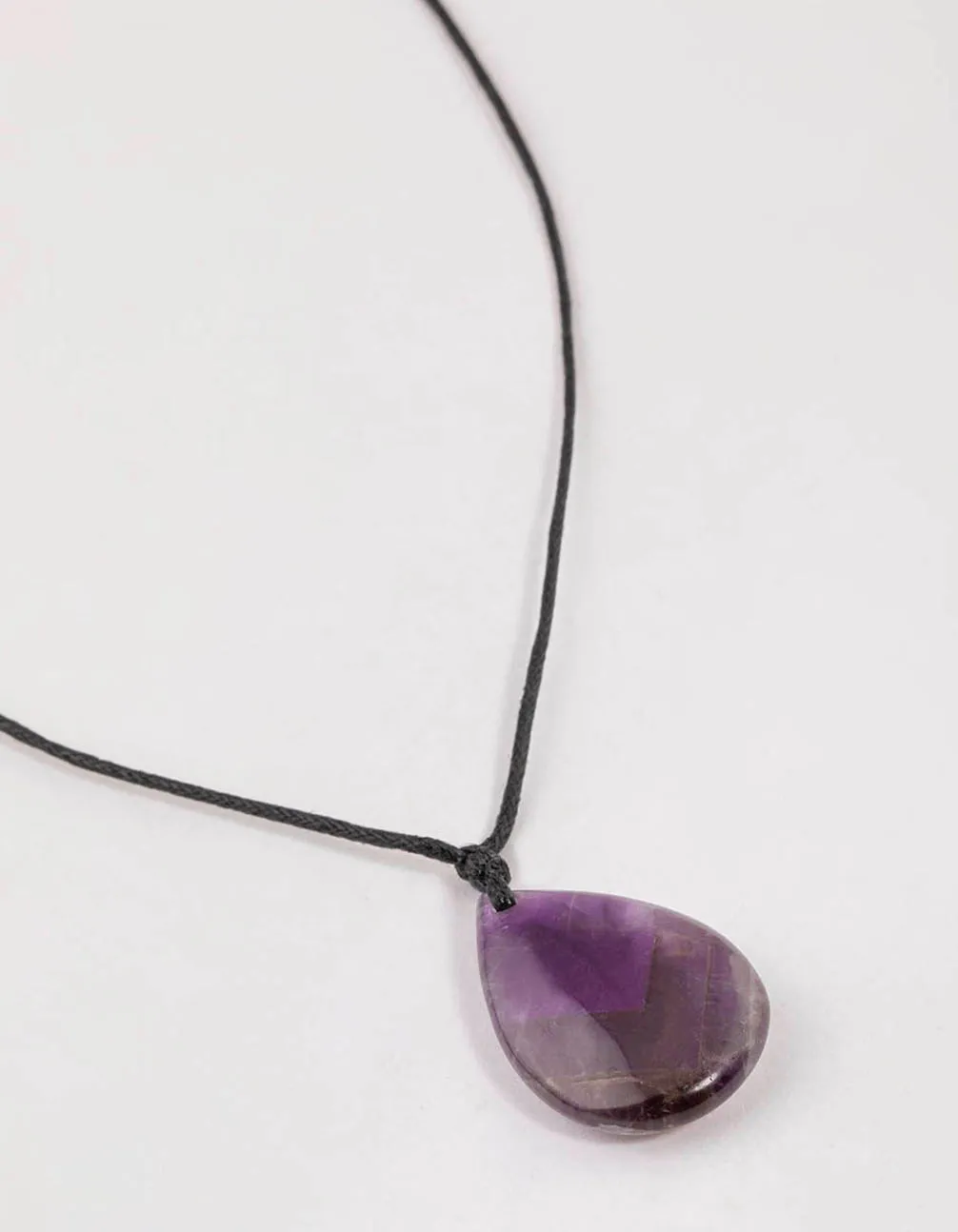 Fabric Amethyst Teardrop Collar Choker