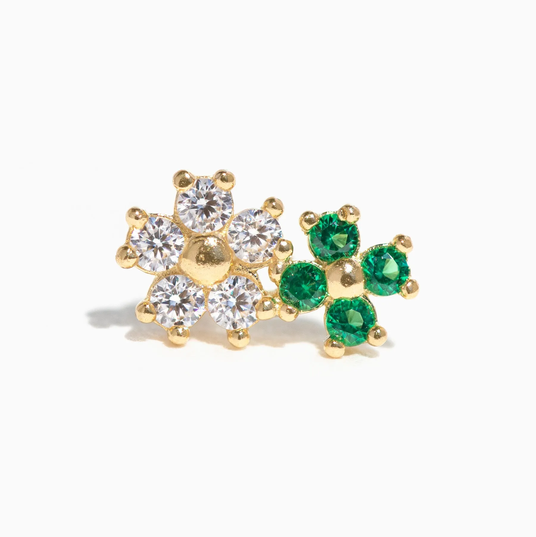 Fine Emerald Daisy Stud