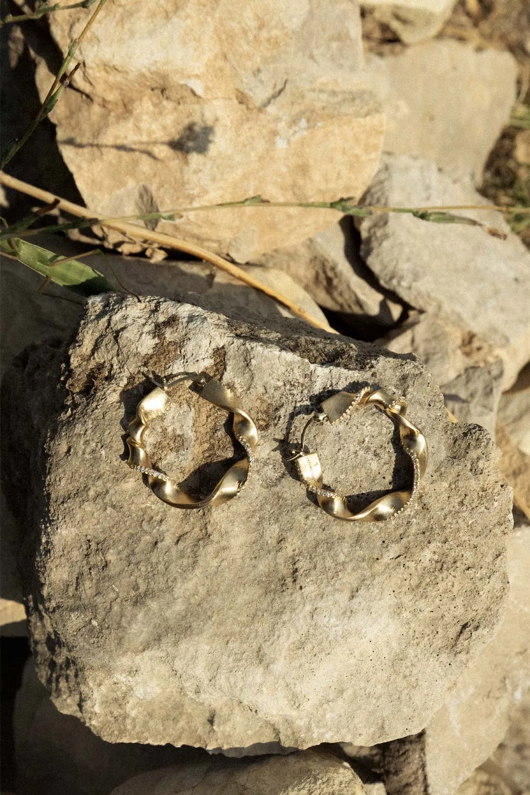 Flux - White Topaz and Gold Vermeil Earrings