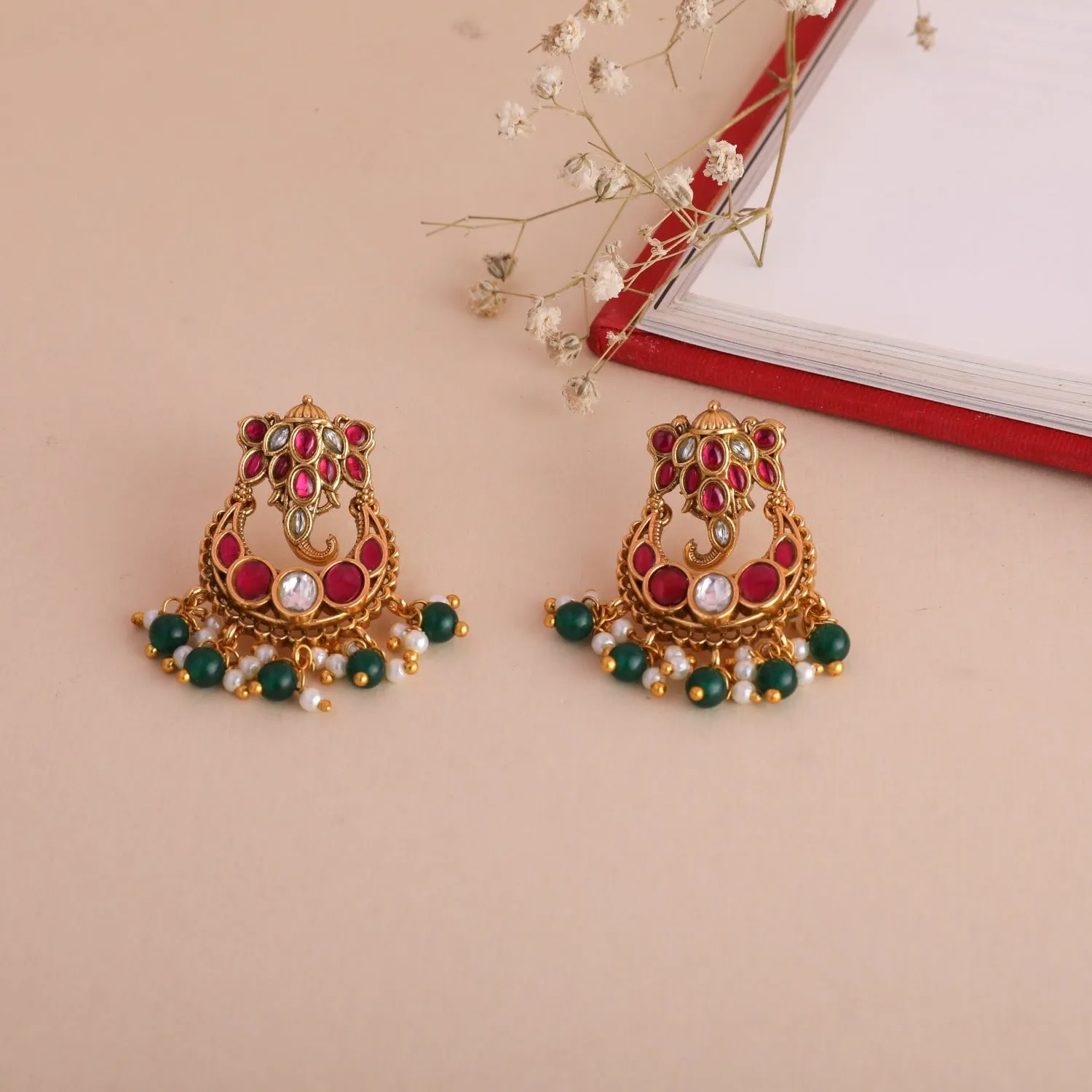 Gaurik Antique Chandbali Earrings