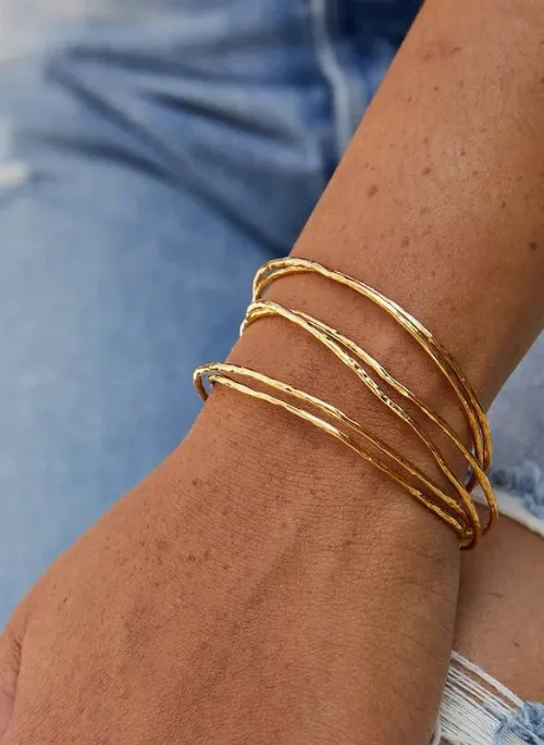 Gold Stacking Cuff 3 Pc Set