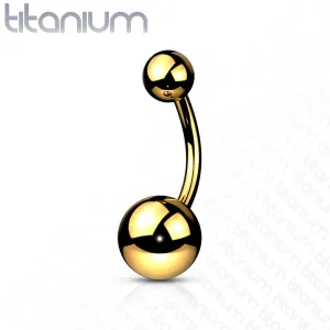 Golden Titanium Belly Ring