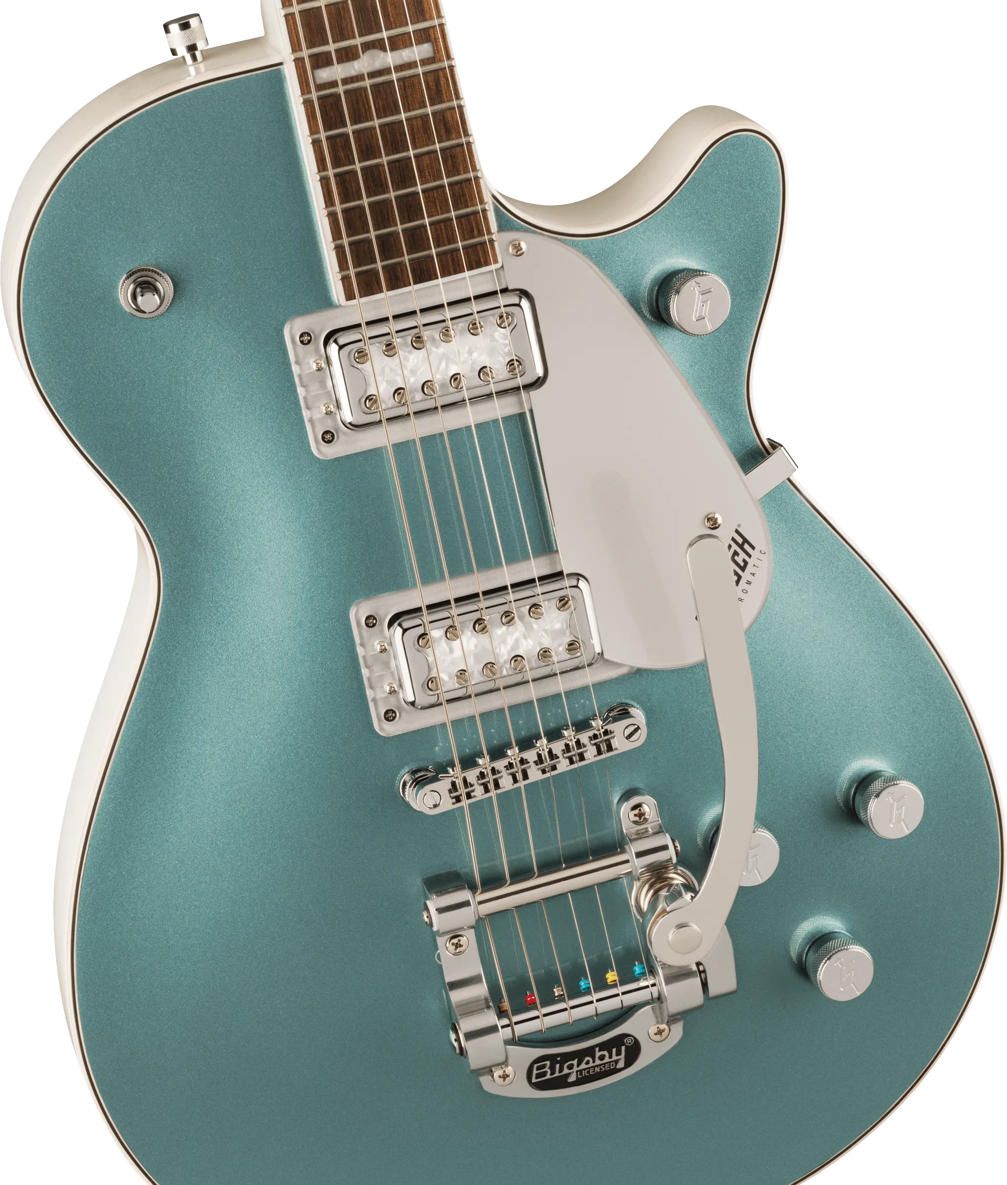 Gretsch G5230T-140 Electromatic 140th Anniversary Jet FT Single-Cut with Bigsby - Two-Tone Stone Platinum/Pearl Platinum