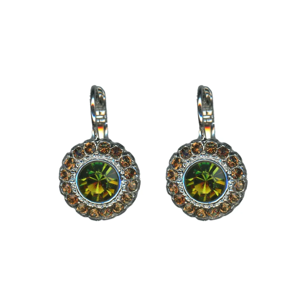 Halo Disc Leverback Earrings in "Evergreen" *Custom*