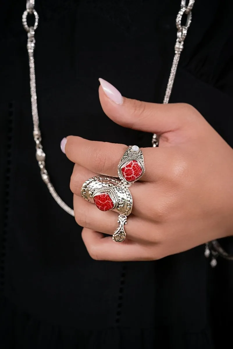 Joyful Ring II™ in Red Indonesian Coral