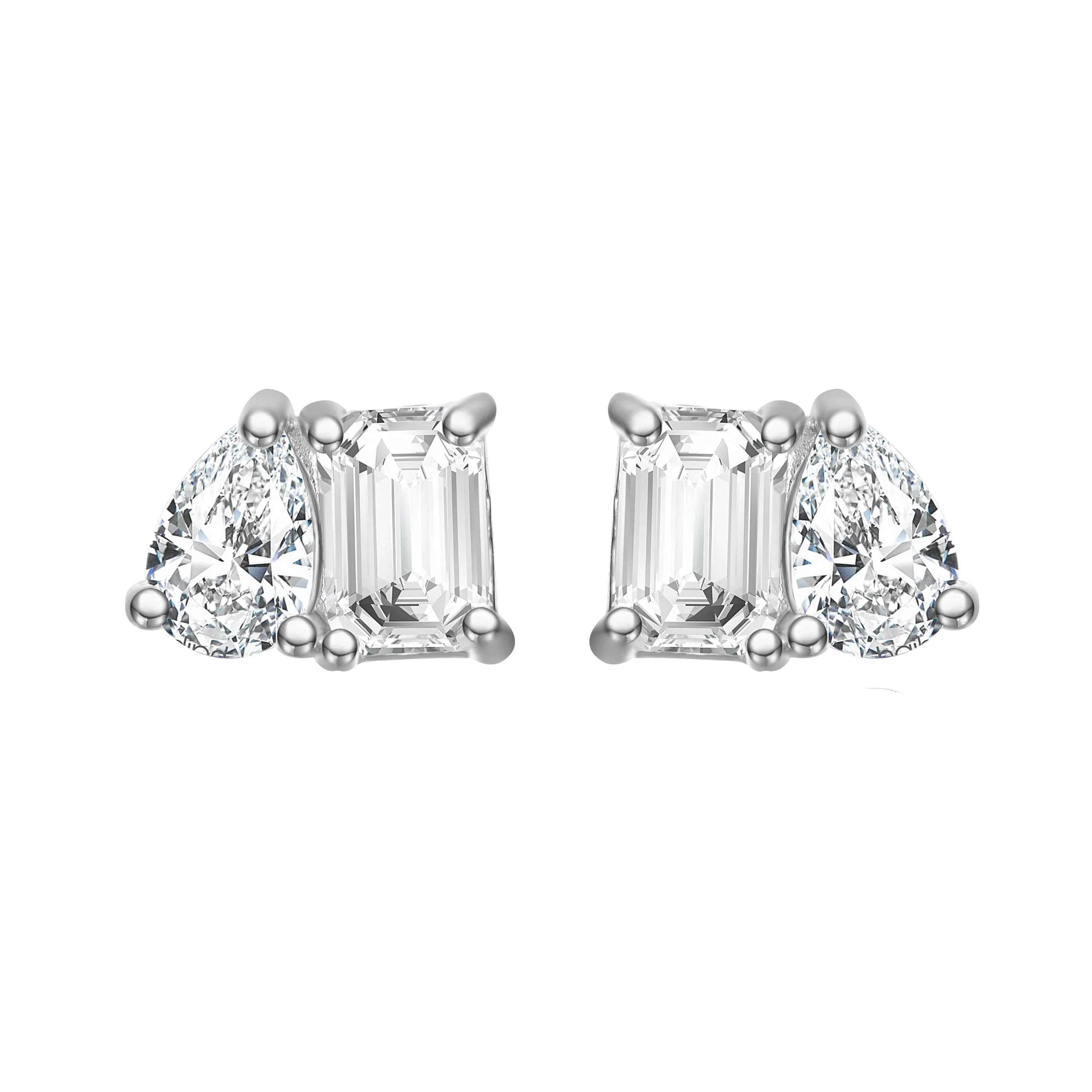 La Roche Moissanite Toi et Moi Stud Earrings