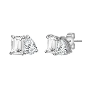 La Roche Moissanite Toi et Moi Stud Earrings