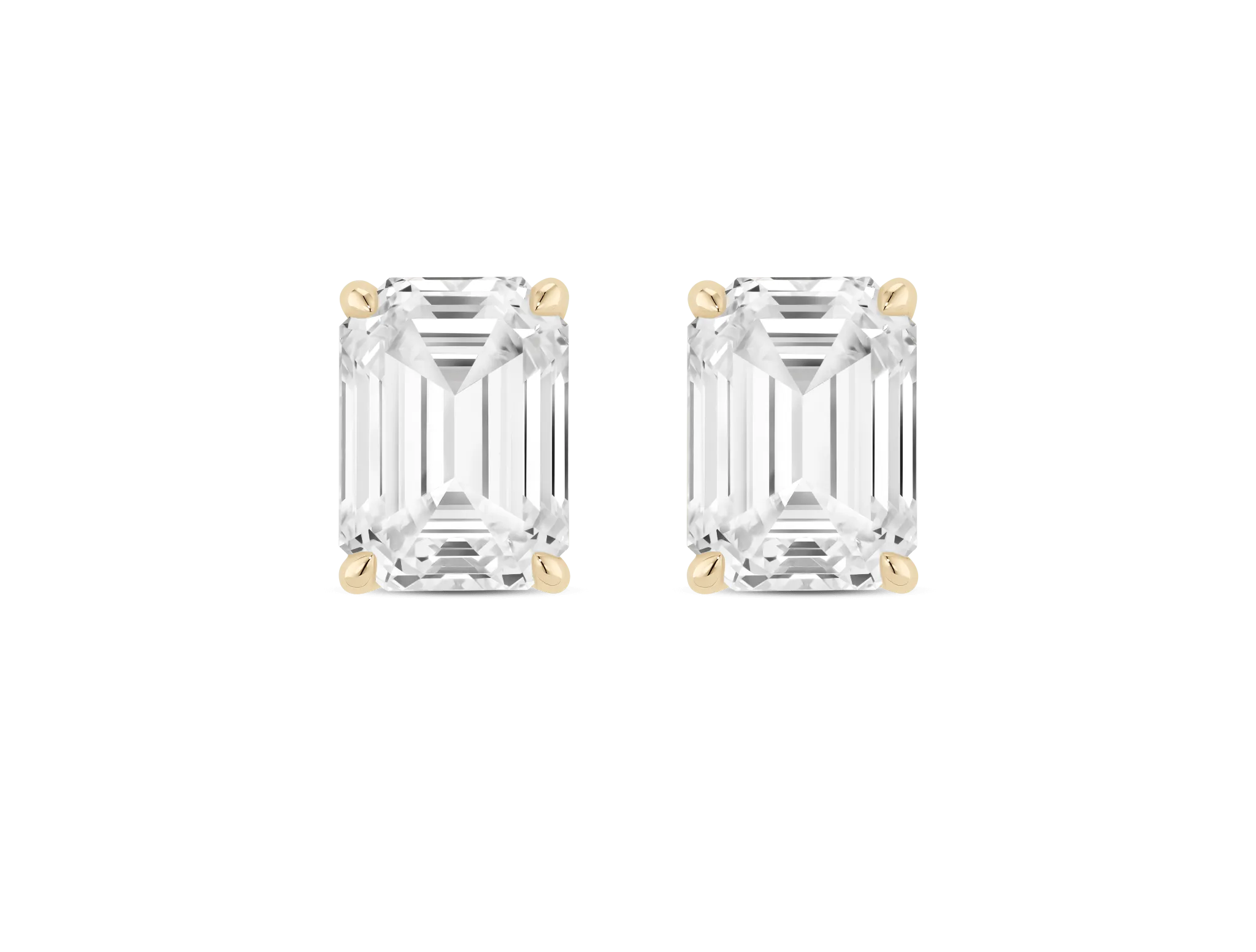 Lab-Grown Diamond 2ct. tw. Emerald Cut Studs | White