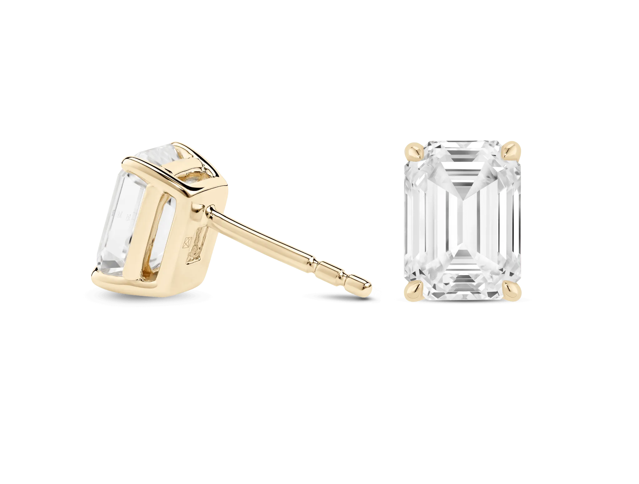 Lab-Grown Diamond 2ct. tw. Emerald Cut Studs | White