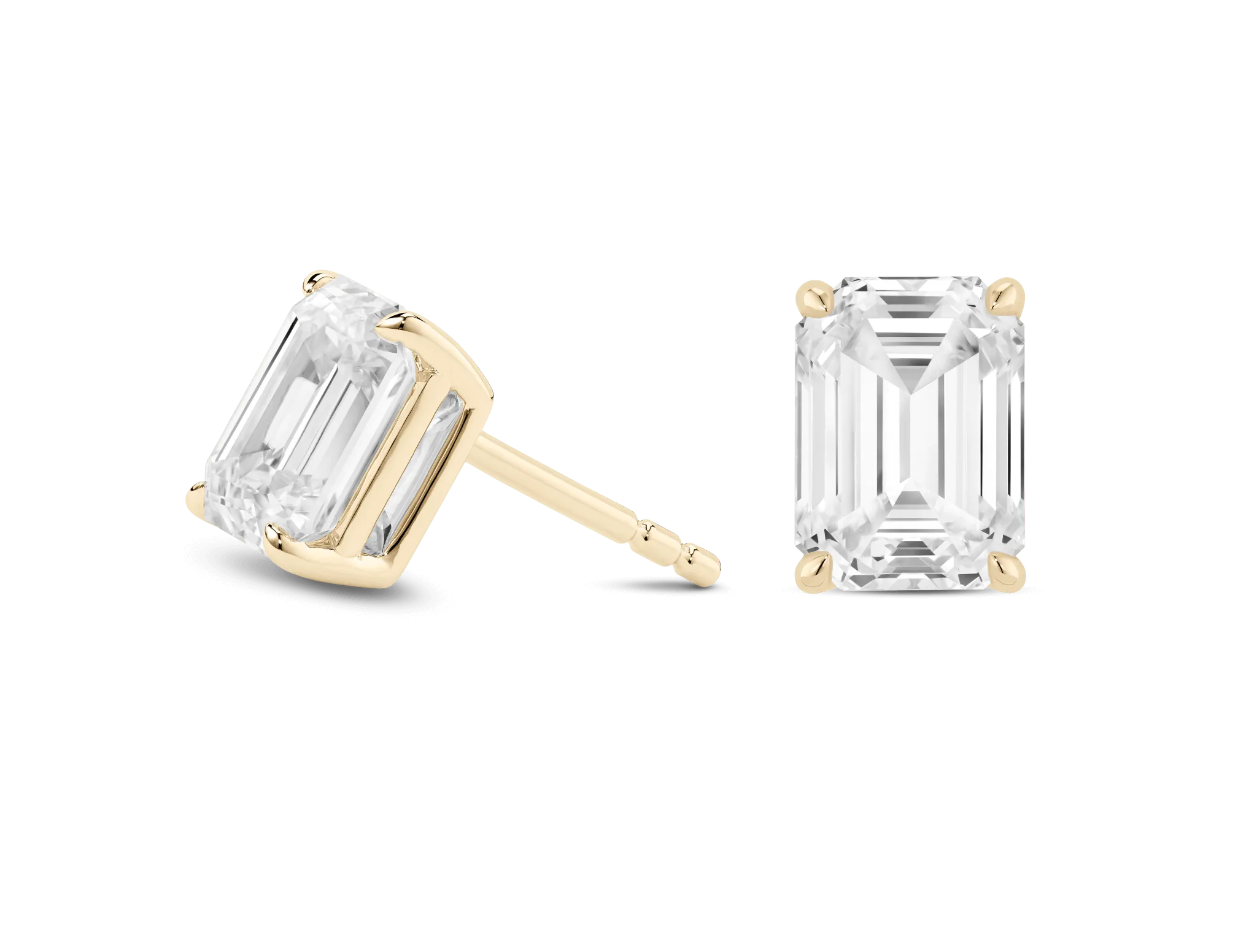 Lab-Grown Diamond 2ct. tw. Emerald Cut Studs | White