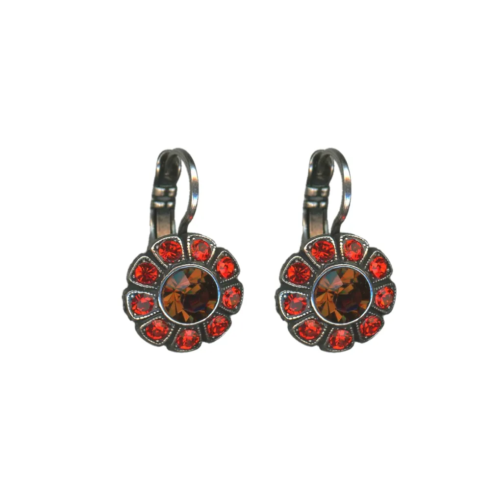 Large Daisy Leverback Earrings in "Pumpkin Spice" *Custom*