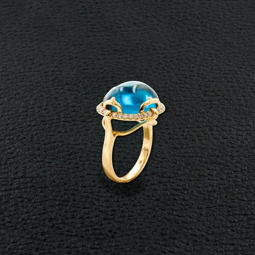 London Blue Topaz & Diamond Ring