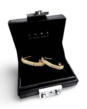 #LVNA2024 | Golden Round Paved Diamond Earrings 18kt