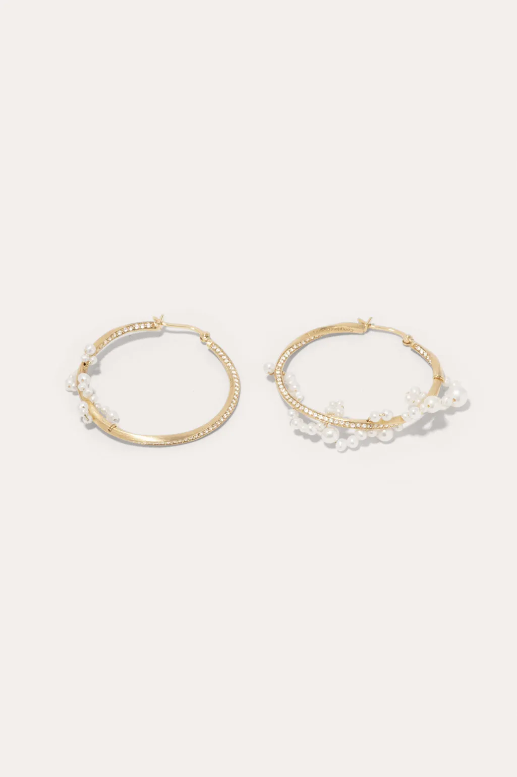 Manifold II - Pearl and White Topaz Gold Vermeil Earrings