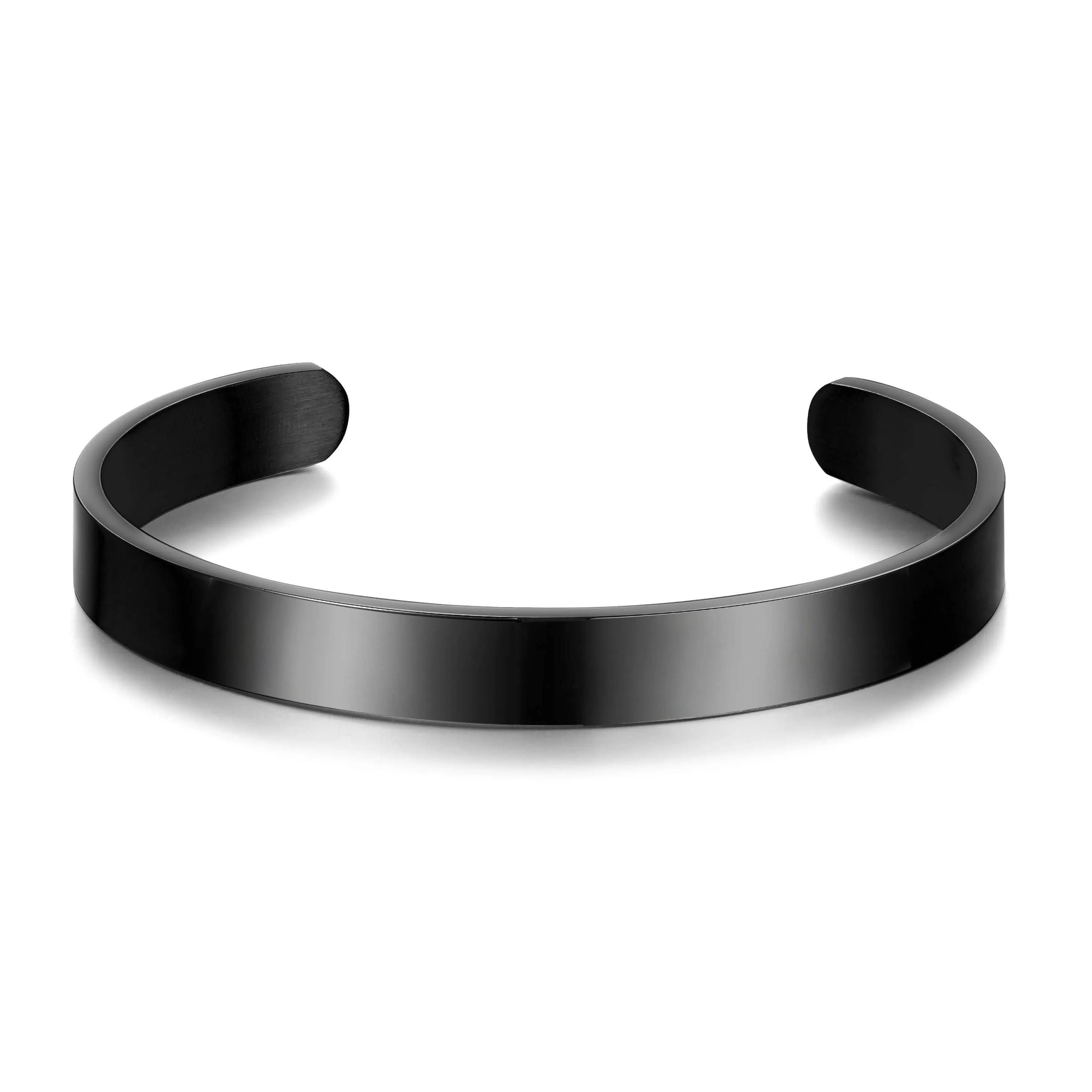 Men's Black Stainless Steel Cuff Bracelet