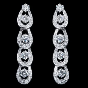 Mini Hoops Diamond Platinum Dangle Earrings