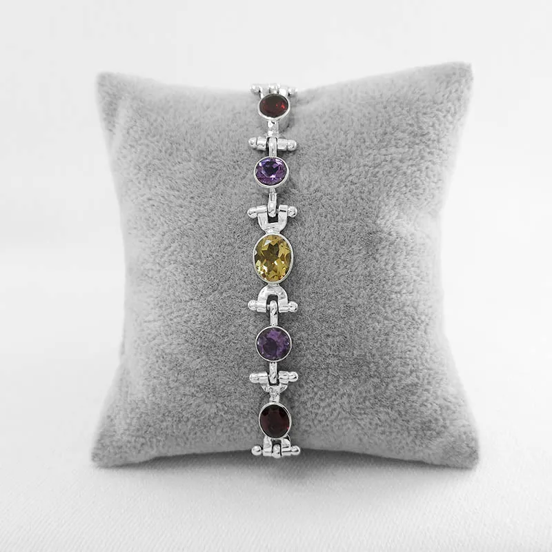 Multi Gemstone Foxtail Bracelet