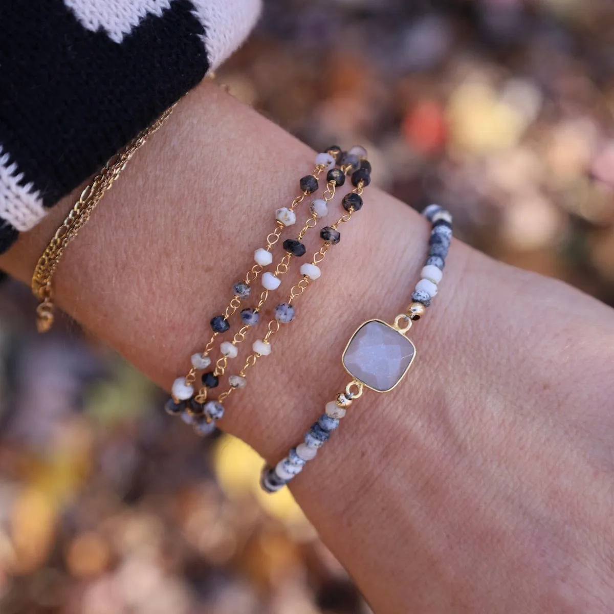 Multi Strand Dendritic Opal Bracelet