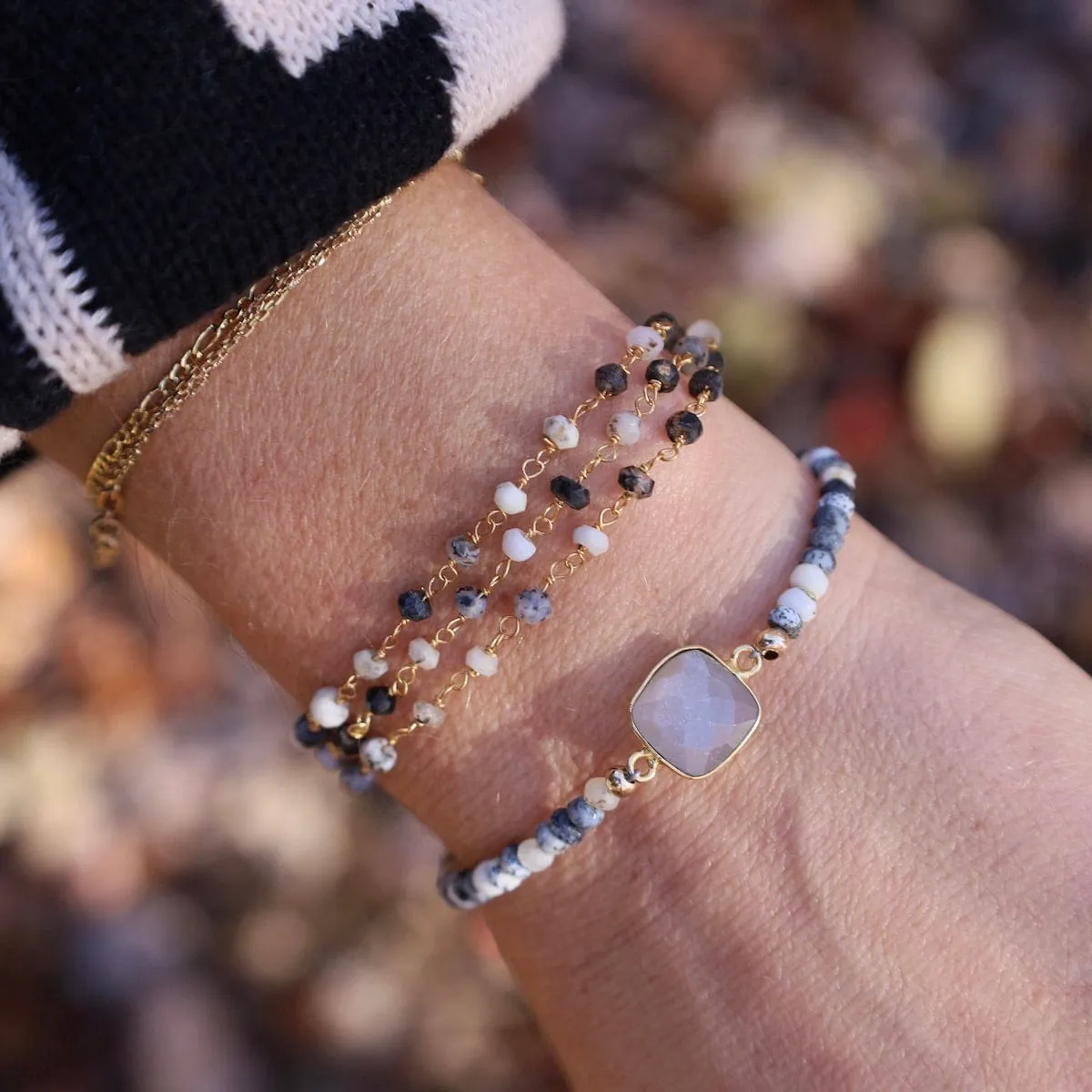 Multi Strand Dendritic Opal Bracelet