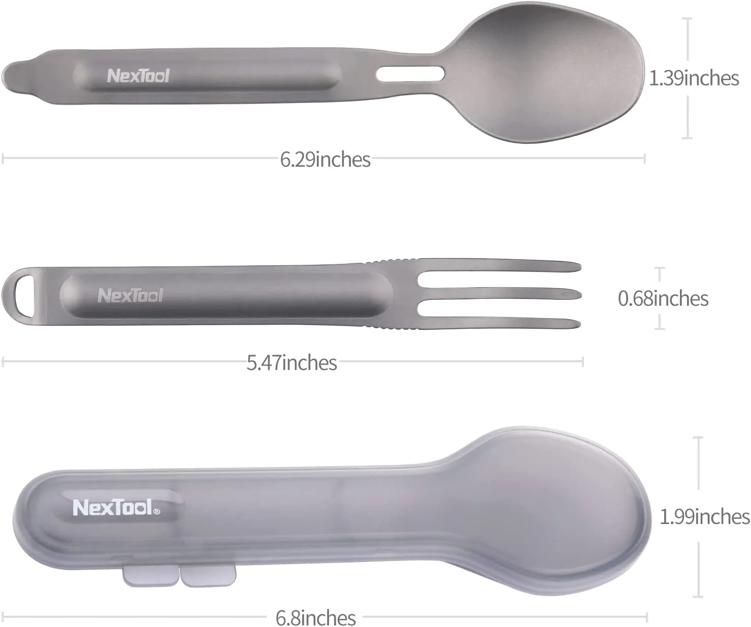 Nextool Outdoor Titanium Cutlery Set / Fork and Spoon Combo