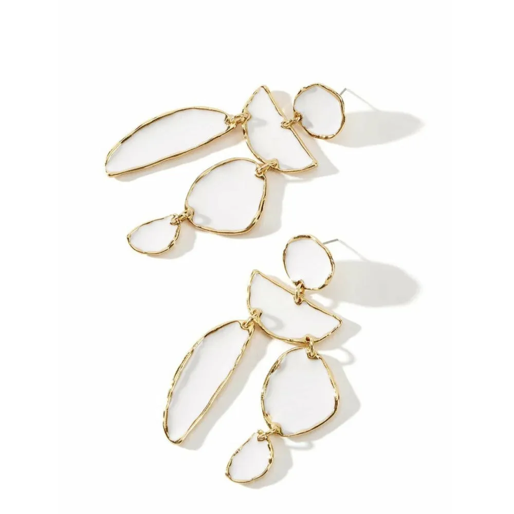 Noonday White & Gold Statement Earrings