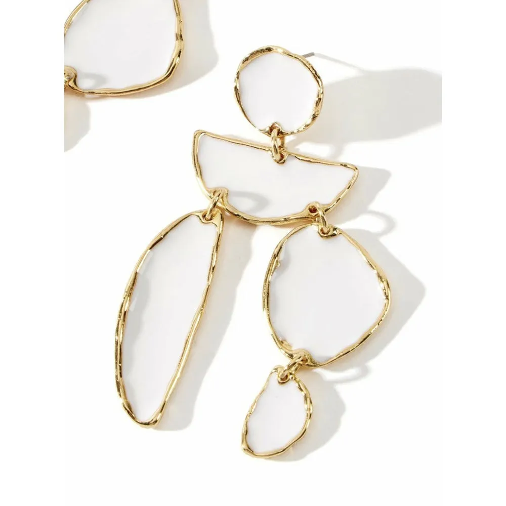 Noonday White & Gold Statement Earrings