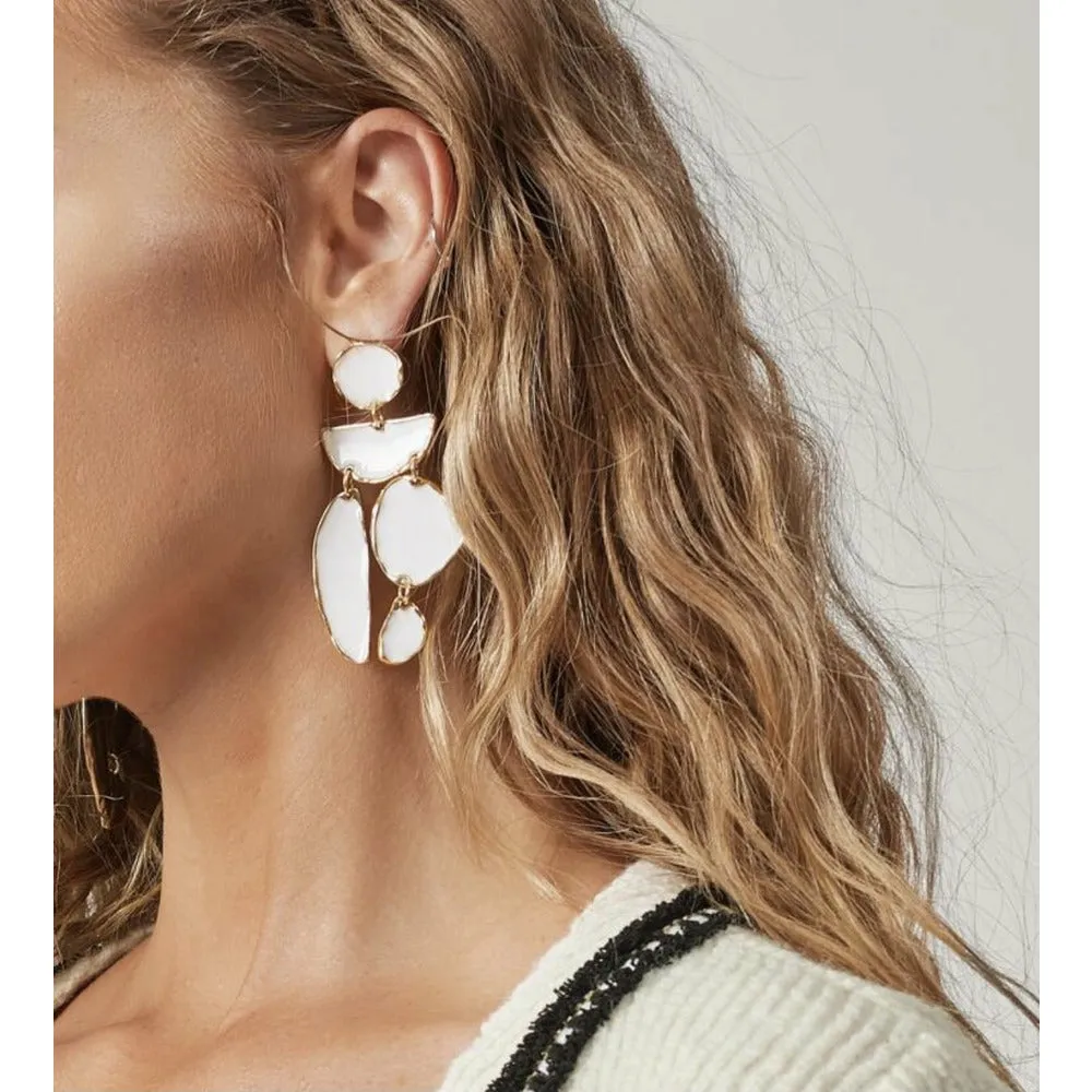 Noonday White & Gold Statement Earrings