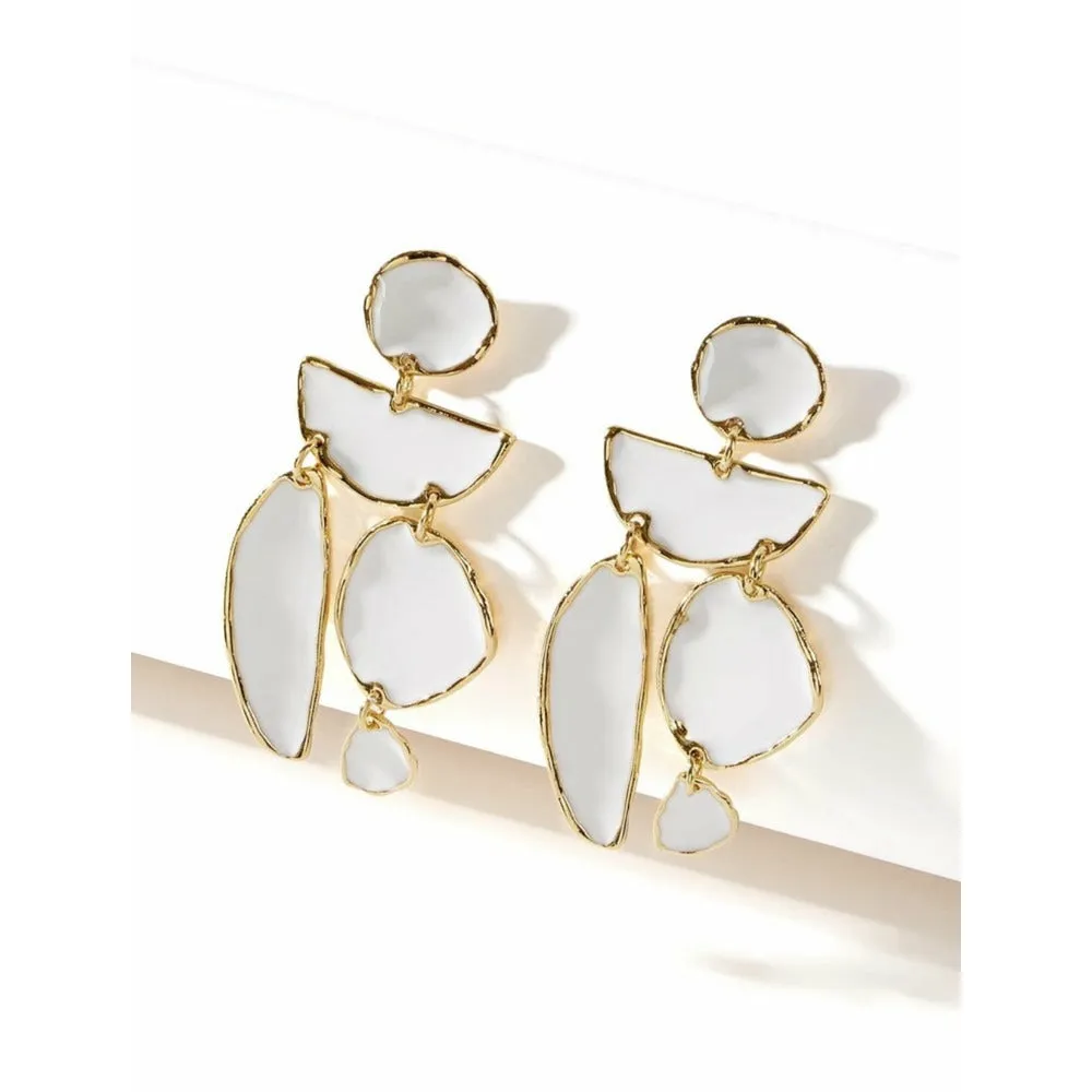 Noonday White & Gold Statement Earrings