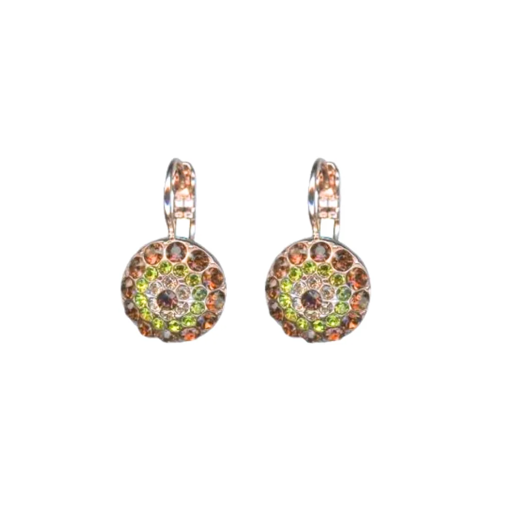 Pavé Leverback Earrings in "Evergreen" - Yellow Gold