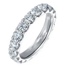 PLATINUM 16 FULL CUT DIAMONDS =3.50CT COMFORT FIT ETERNITY BAND