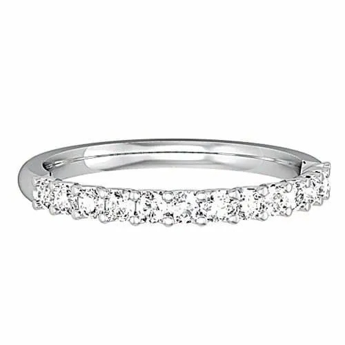 PLATINUM 2mm Diamond Wedding Ring Court Shape Women's Claw Set Classic Style 0.32ct ALL Sizes