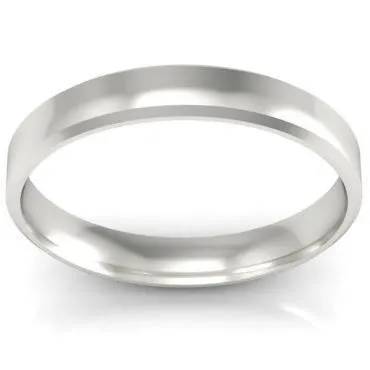 Platinum Wedding Band Beveled 3mm