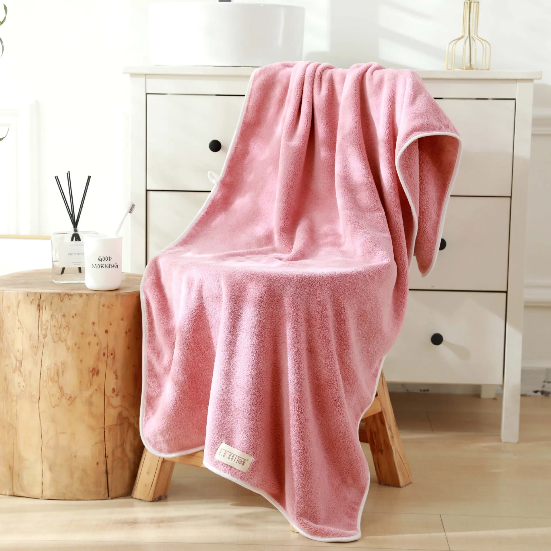 Plush Over Sized Coral Fleece Towel Set, HG0051