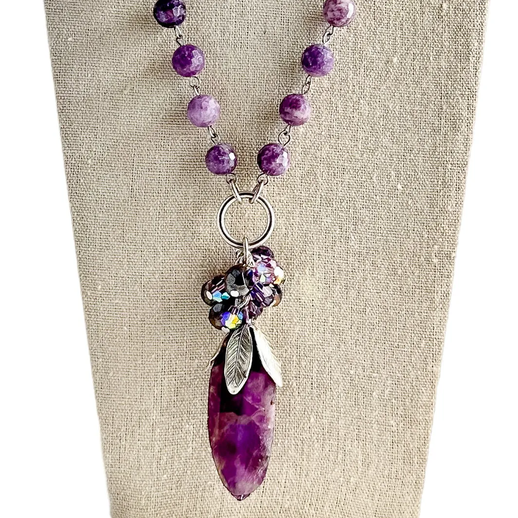 Purple Rain Beaded Bauble Necklace