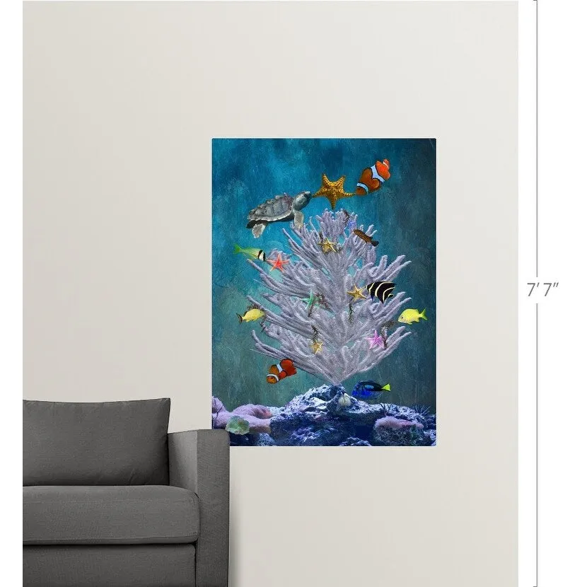 "A coral with fish swimming around it" Poster Print - Multi