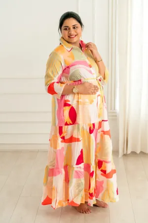 Rainbow Maternity Feeding Dress