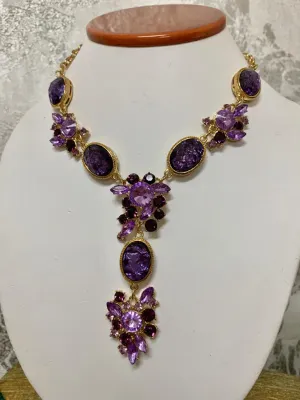 Riya Amethyst Purple Crystal Necklace.