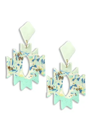 Rodeo western aztec shape dangle earring