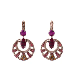 Round Shell Marquise Leverback Earrings in "Hibiscus" *Preorder*