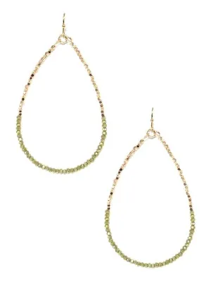 SE7059 Two Tone Beaded Tear Drop Earrings