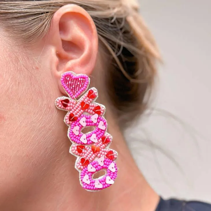 Sequin Hearts Dangle Earring P