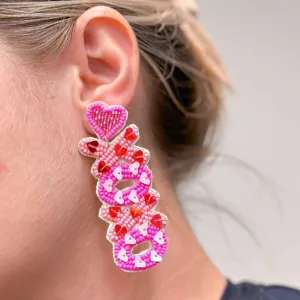 Sequin Hearts Dangle Earring P