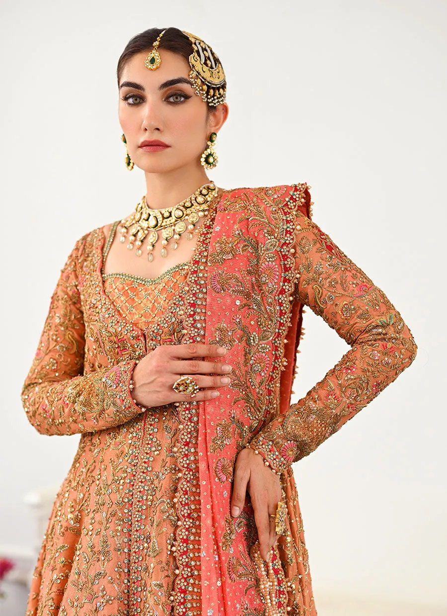 Sitara Kalidaar Front Open Bridal With Farshi Lehnga