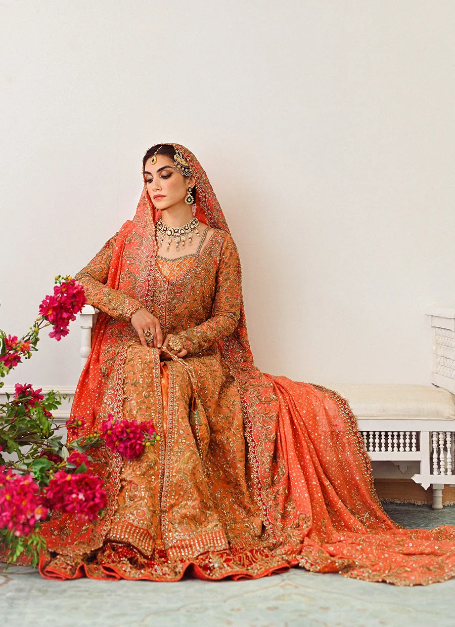 Sitara Kalidaar Front Open Bridal With Farshi Lehnga