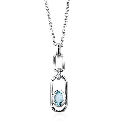 Sky Blue Topaz Link Pendant