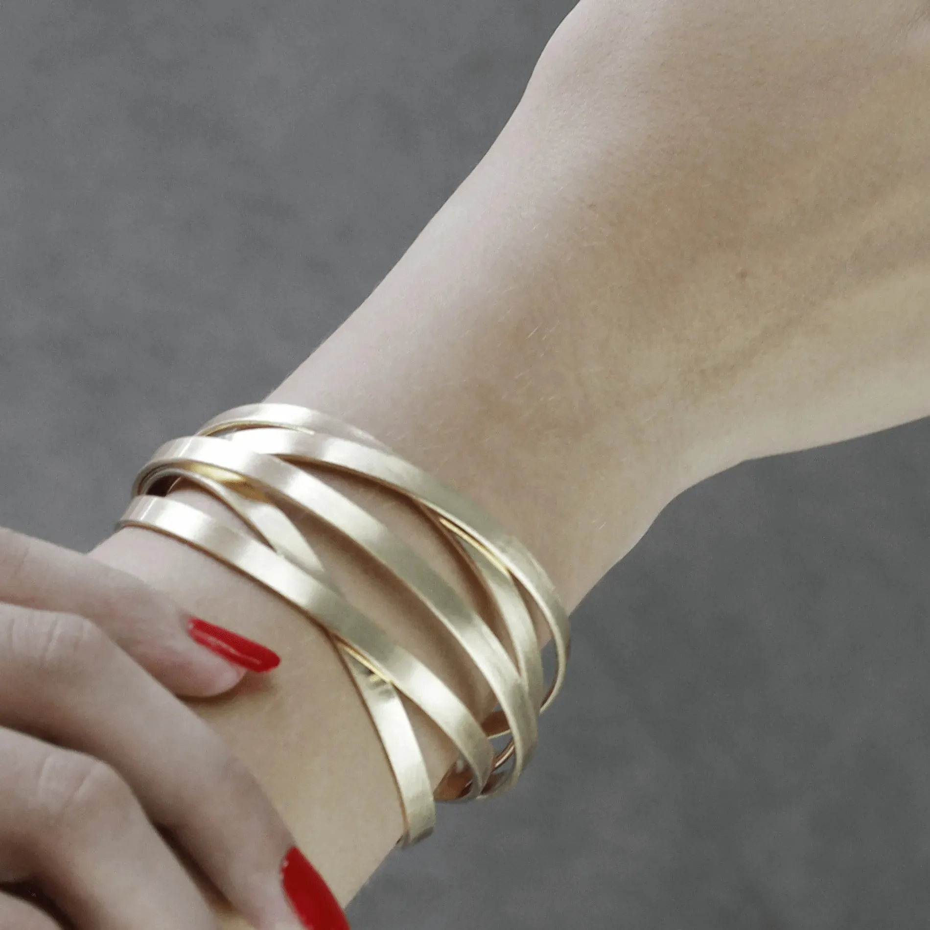 Tara Multi Strand Cuff Bracelet Gold Plating