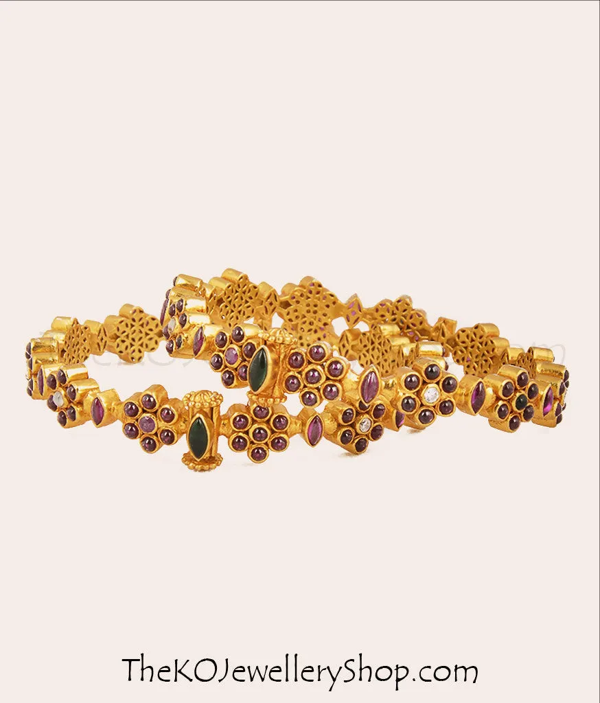 The Puspavat Silver Navarathna Gemstone Bracelet(Size /2.2/2.4/2.6/2.8)